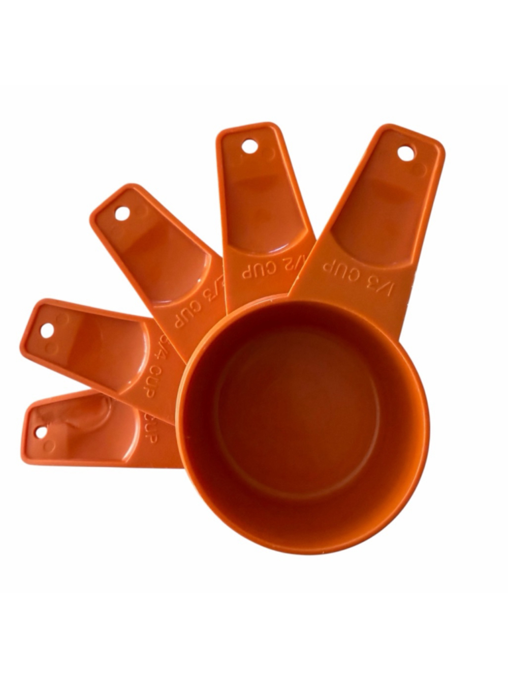 Vintage Tupperware Orange Nesting Measuring Cups Set
